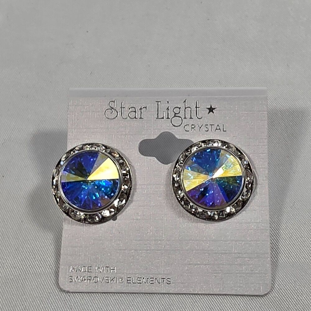 Star Light Crystal Stud Earrings Rivoli-Cut Crystal Swarovski Elements
